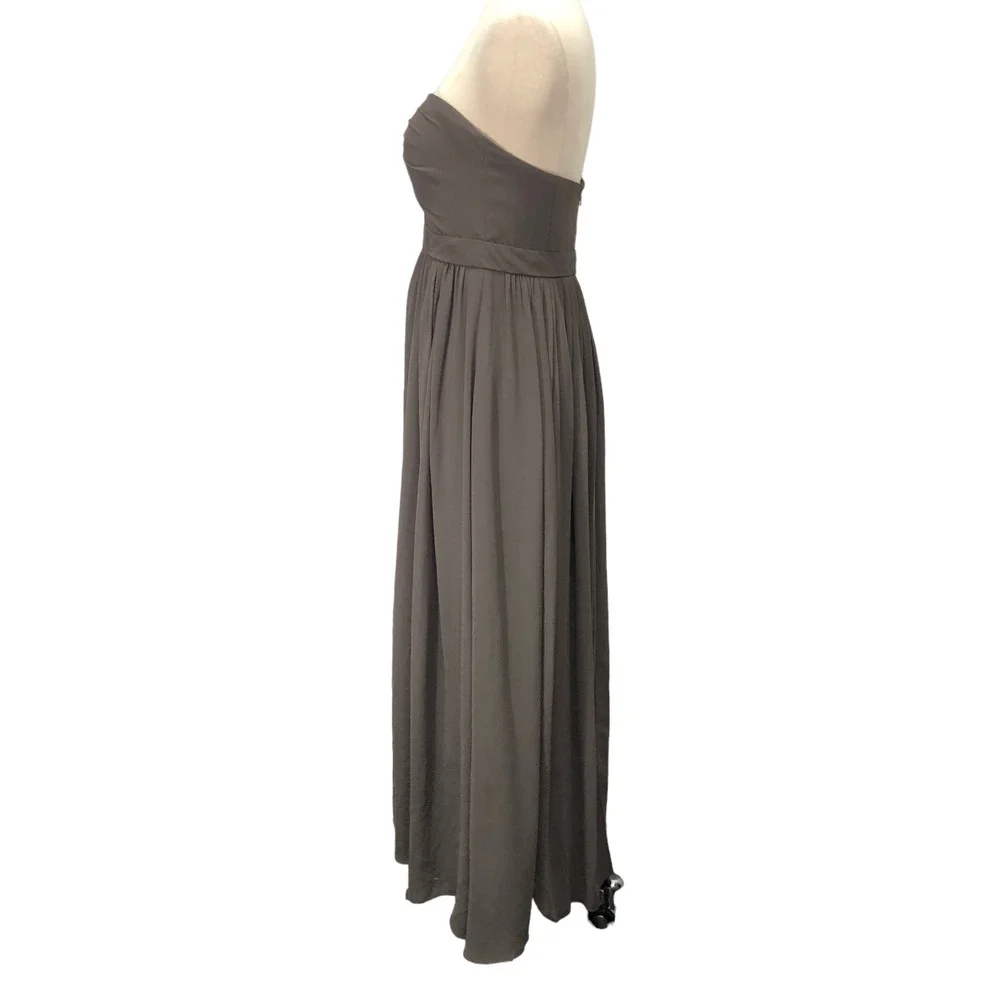 Jenny Yoo Size 2 Bridesmaid Dress Formal Prom Gown Mineral Gray Greenish Organza - Picture 5 of 10